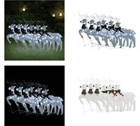 vidaXL, 6 ciervos LED, blancos, con 120 LEDs - Decoración navideña de ciervos - Decoración navideña de renos - Iluminación navideña de ciervos - Iluminación navideña de renos