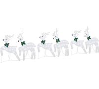 vidaXL, 6 ciervos navideños, luz blanca fría