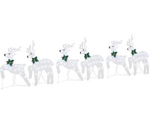 vidaXL, 6 ciervos navideños, luz blanca fría