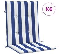 vidaXL: 6 fundas para reposabrazos de sofá, a rayas azules y blancas, de tela