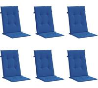 vidaXL: 6 fundas para sillas de jardín, para respaldo alto, color azul real, 120x50x3 cm