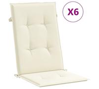 vidaXL: 6 fundas para sillas de jardín, para respaldo alto, color crema, 120x50x3 cm, tela