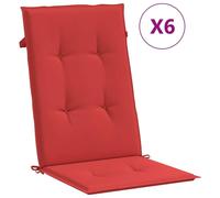 vidaXL: 6 fundas para sillas de jardín, para respaldo alto, color rojo, 120x50x3 cm, tela
