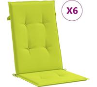 vidaXL: 6 fundas para sillas de jardín, para respaldo alto, color verde brillante, 120x50x3 cm