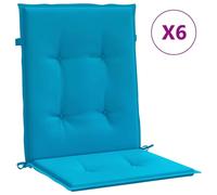 vidaXL: 6 fundas para sillas de jardín, para sillas de respaldo bajo, color azul, 100x50x3 cm