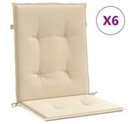 vidaXL: 6 fundas para sillas de jardín, para sillas de respaldo bajo, color beige, 100x50x3 cm