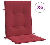vidaXL: 6 fundas para sillas de jardín, para sillas de respaldo bajo, color burdeos, 100x50x3 cm
