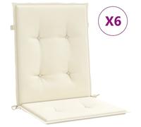 vidaXL: 6 fundas para sillas de jardín, para sillas de respaldo bajo, color crema, 100x50x3 cm
