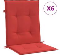 vidaXL: 6 fundas para sillas de jardín, para sillas de respaldo bajo, color rojo, 100x50x3 cm