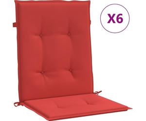 vidaXL: 6 fundas para sillas de jardín, para sillas de respaldo bajo, color rojo, 100x50x3 cm