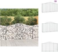 vidaXL: 6 macetas tipo gavión con forma de arco, 200x50x100/120 cm, hierro galvanizado. Macetas y jardineras