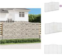 vidaXL: 6 macetas tipo gavión con forma de arco, 400x50x200/220 cm, hierro galvanizado. Macetas y jardineras