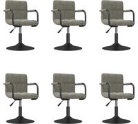 vidaXL: 6 sillas de comedor, giratorias, color gris claro, tapizadas en terciopelo