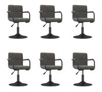 vidaXL: 6 sillas de comedor, giratorias, color gris oscuro, tapizadas en terciopelo