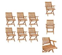 vidaXL: 6 sillas de jardín plegables de madera maciza de teca