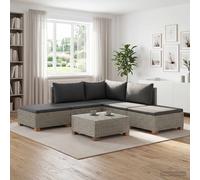 vidaXL 6 uds. Conjunto de Lounge de Ratán con Cojines GENDT Gris Kubu