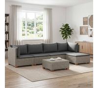 vidaXL 6 uds. Conjunto de Lounge de Ratán con Cojines GENDT Gris Kubu