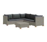 vidaXL 6 uds. Conjunto de Lounge de Ratán con Cojines GENDT Gris Kubu