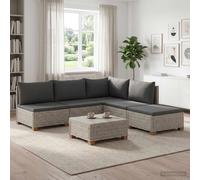 vidaXL 6 uds. Conjunto de Lounge de Ratán con Cojines GENDT Gris Kubu