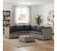 vidaXL 6 uds. Conjunto de Lounge de Ratán con Cojines GENDT Gris Kubu