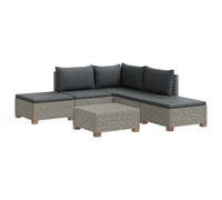 vidaXL 6 uds. Conjunto de Lounge de Ratán con Cojines GENDT Gris Kubu