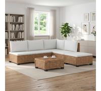 vidaXL 6 uds. Conjunto de Lounge de Ratán con Cojines GENDT Natural