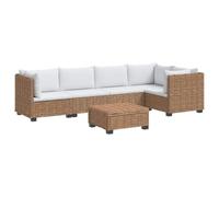 vidaXL 6 uds. Conjunto de Lounge de Ratán con Cojines GENDT Natural