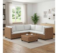 vidaXL 6 uds. Conjunto de Lounge de Ratán con Cojines GENDT Natural