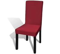 vidaXL 6 x Fundas Elásticas para Silla con Respaldo Burdeos Cubierta Asiento