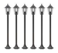 vidaXL 6x Farolas de Jardín Aluminio 110 cm Luz Iluminación Patio Color Blanco, Bronce, Verde oscuro y mas