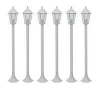 vidaXL Farolas de jardín 6 unidades - Aluminio E27 110 cm - Blanco