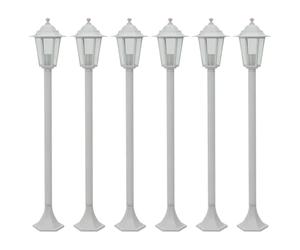 vidaXL 6X Farolas de Jardín Aluminio Color Blanco 110 cm Luz Iluminación Patio