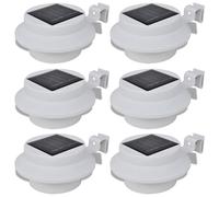 vidaXL 6x Focos para Valla de Jardín LED Energía Solar Luz de Exterior Color Blanco, Negro, y mas