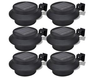 vidaXL 6x Focos para Valla de Jardín LED Energía Solar Luz de Exterior Color Blanco, Negro, y mas