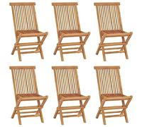 vidaXL 6X Madera Maciza de Teca Sillas de Jardín Plegables Asiento Butaca Patio Terraza Balcón Comedor Muebles Mobiliario Exterior Duradero