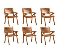 vidaXL Sillas de jardín Set de 6 – Madera maciza de teca, exterior, duradera y estable