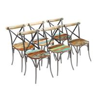 vidaXL Sillas de comedor Vintage – Madera reciclada y acero – Pack de 6