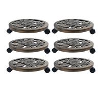 vidaXL 6x Soporte con Ruedas para Plantas Plástico Bronce 38 cm Macetero Color Bronce, Verde, y mas