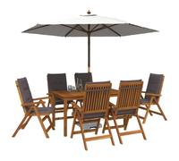 vidaXL 7-Piece Garden Dining Set Natural Madera de Acacia Sólida