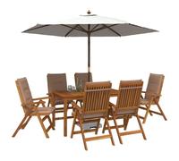vidaXL 7-Piece Garden Dining Set Natural Madera de Acacia Sólida