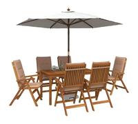 vidaXL 7-Piece Garden Dining Set Natural Madera de Acacia Sólida