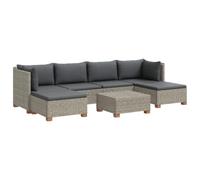 vidaXL 7 uds. Conjunto de Lounge de Ratán con Cojines GENDT Gris Kubu