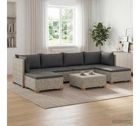 vidaXL 7 uds. Conjunto de Lounge de Ratán con Cojines GENDT Gris Kubu