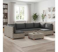 vidaXL 7 uds. Conjunto de Lounge de Ratán con Cojines GENDT Gris Kubu