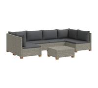 vidaXL 7 uds. Conjunto de Lounge de Ratán con Cojines GENDT Gris Kubu
