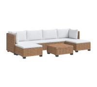 vidaXL 7 uds. Conjunto de Lounge de Ratán con Cojines GENDT Natural, Conjunto de Rattan para Sala, Jardín y Terraza, Muebles de Exterior, Asientos Modulares, Cojines Cómodos