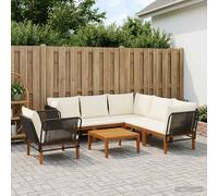 vidaXL 7 uds. Madera de Acacia Sólida y Cuerda Natural