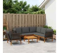vidaXL 7 uds. Madera de Acacia Sólida y Cuerda Natural