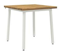 vidaXL 70 x 70 x 75 cm Madera de Acacia Sólida Blanco Cuadrado