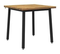 vidaXL 70 x 70 x 75 cm Madera de Acacia Sólida Blanco y Negro Cuadrado